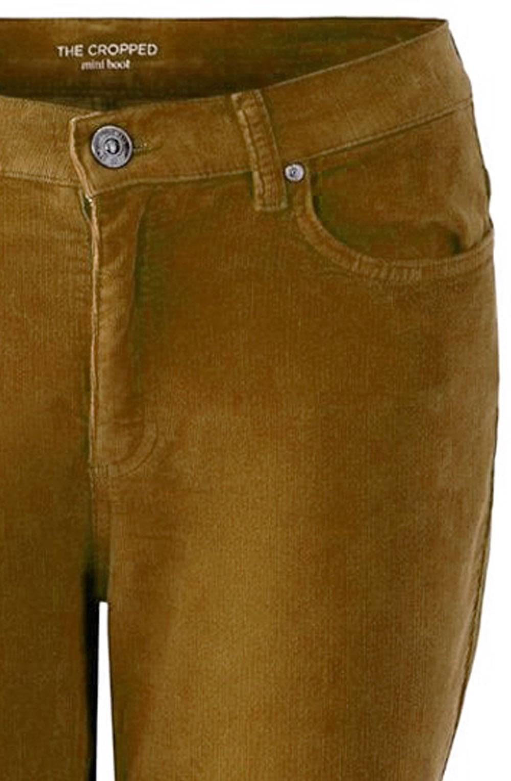 Camel Cord Cropped Bootcut Trousers
