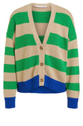 Camel Green and Blue Coarse Knit Cardigan