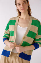 Camel Green and Blue Coarse Knit Cardigan