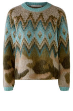 Camel Green Aztec and Camouflage Jumper