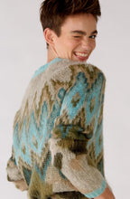 Camel Green Aztec and Camouflage Jumper