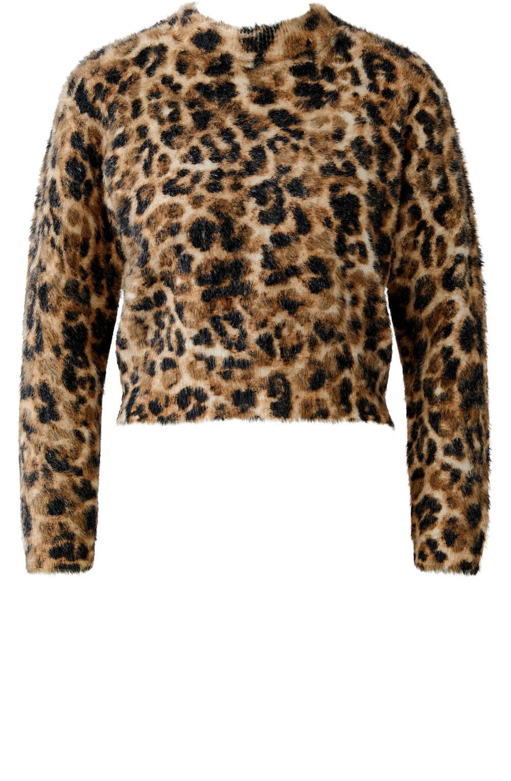 Camel Grey Leopard Print Soft Brushed Jumper