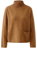 Camel High Neck Fine Knit Jumper