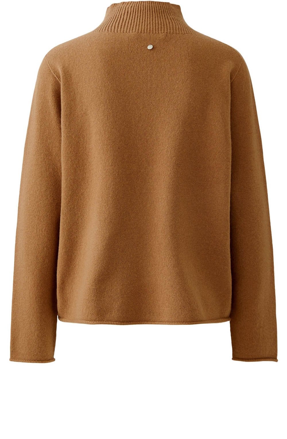 Camel High Neck Fine Knit Jumper