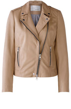 Camel Leather Biker Jacket