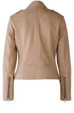 Camel Leather Biker Jacket
