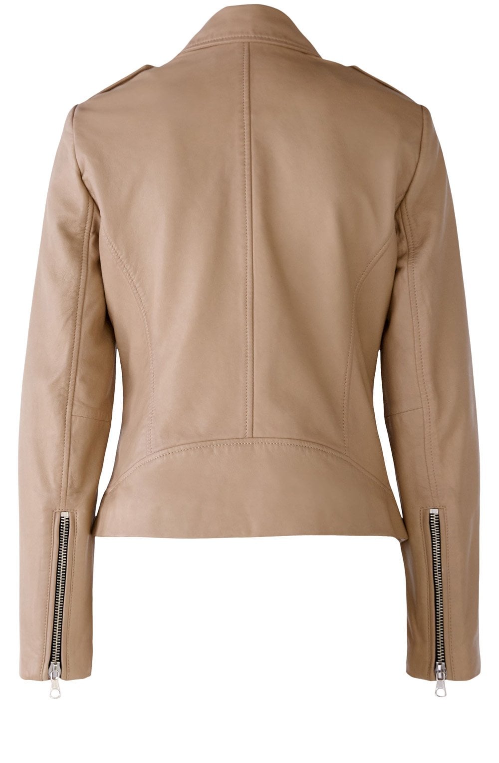 Camel Leather Biker Jacket
