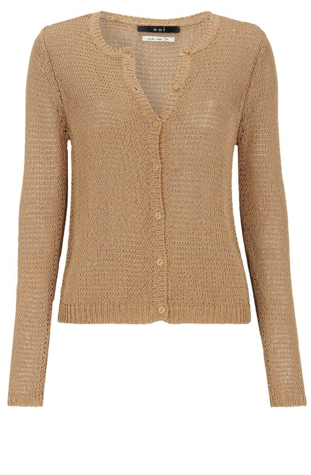 Camel loose knit cardigan