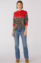Camel Red Colour Block Jumper