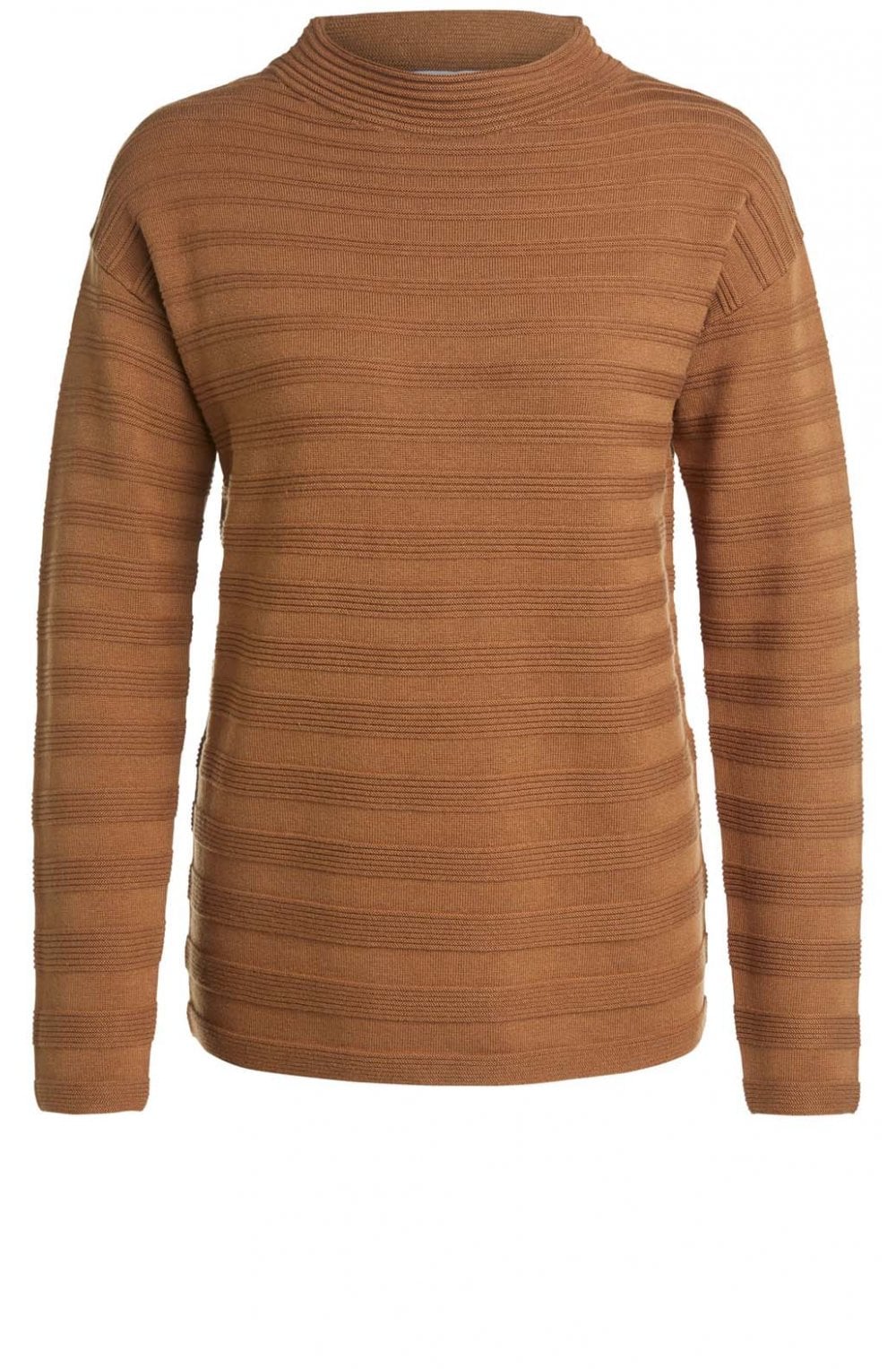 Camel Ribbed Knit Jumper