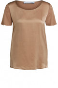 Camel Silk Front T Shirt