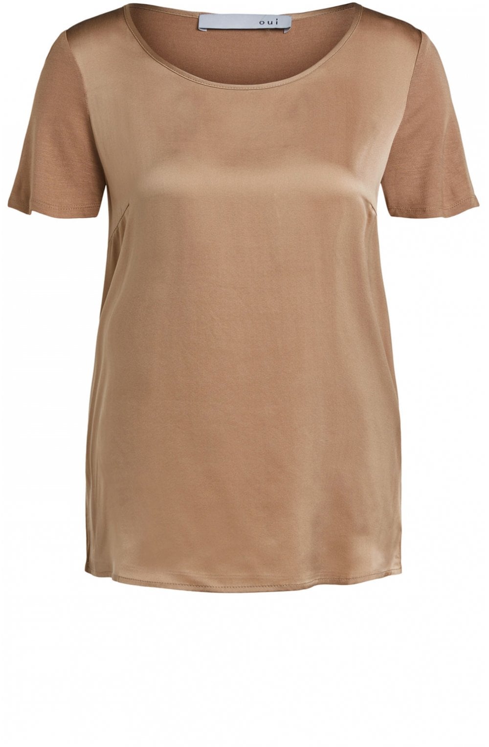 Camel Silk Front T Shirt