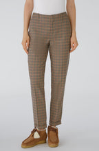 Camel Steel Grey and Red Checked Trousers