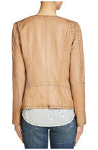 Camel studded Leather Jacket