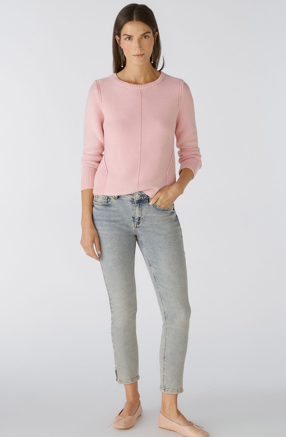 Cameo Pink Contrast Knit Jumper
