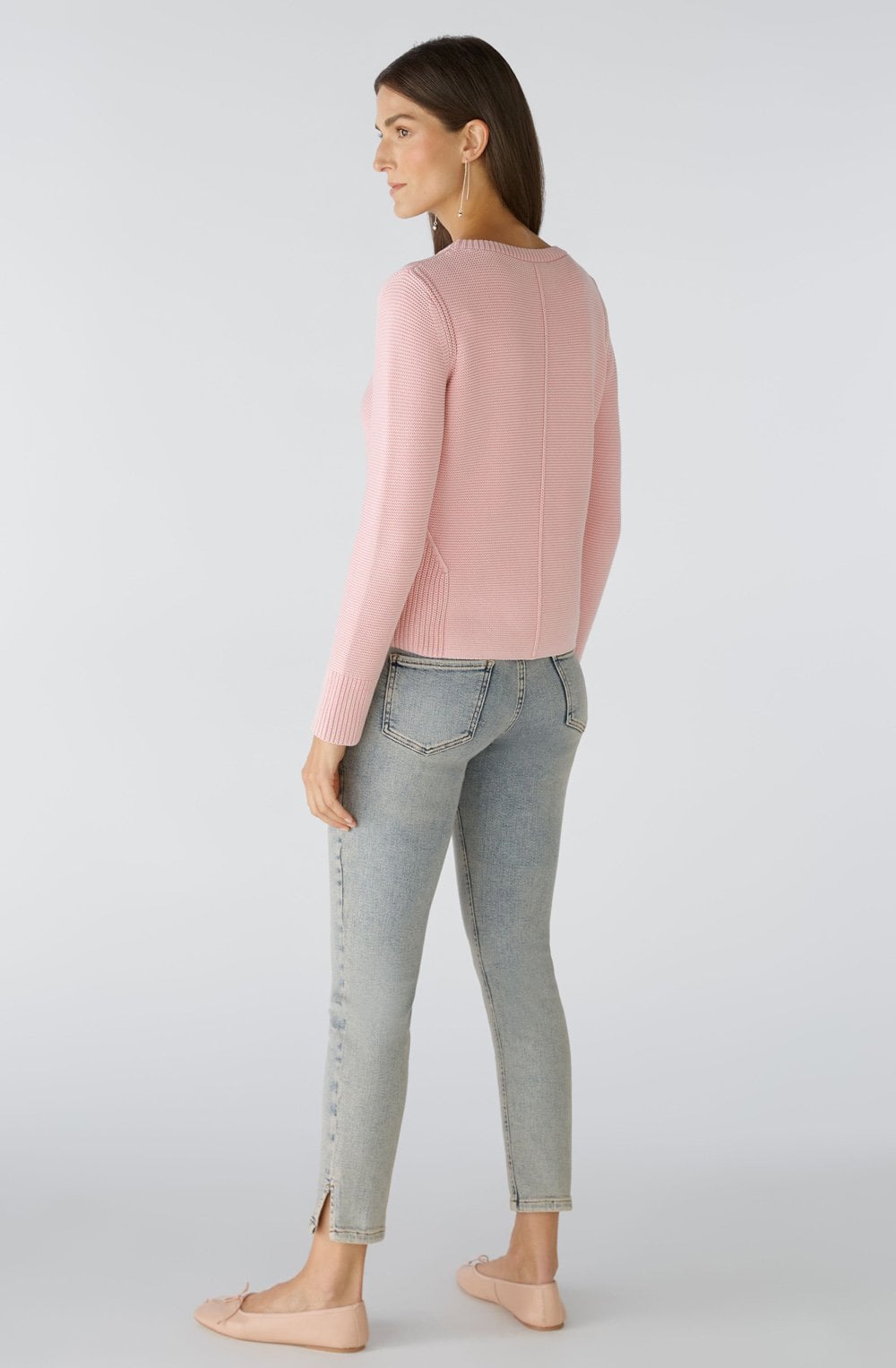Cameo Pink Contrast Knit Jumper