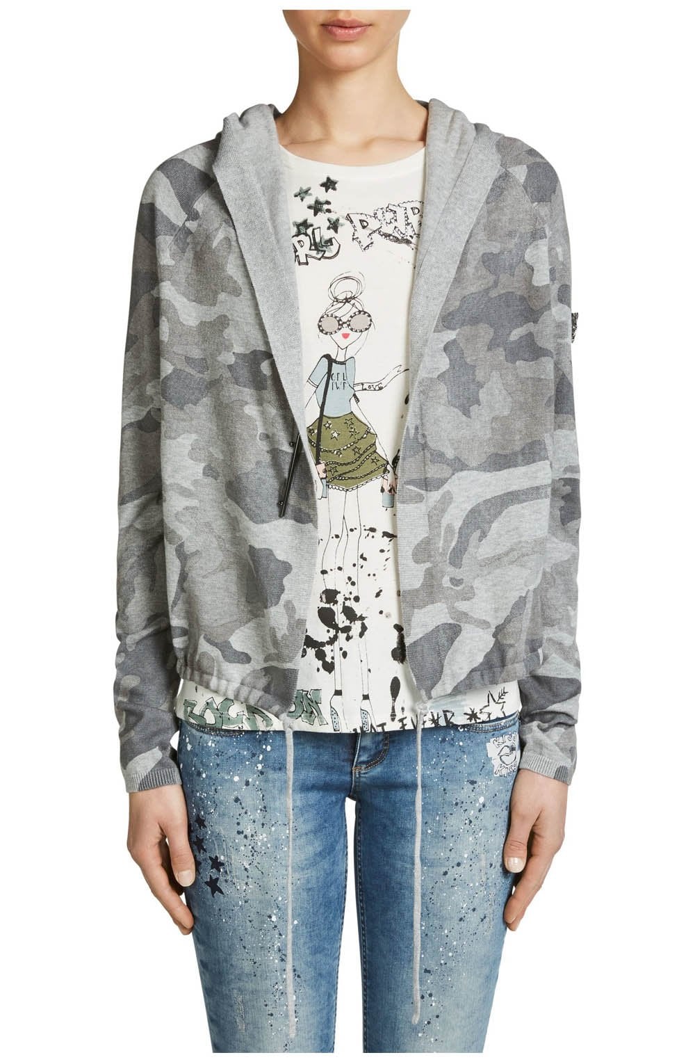 Camouflage Grey Cardigan