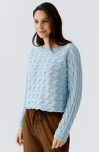 Celestial Blue Cable Knit Boxy Jumper