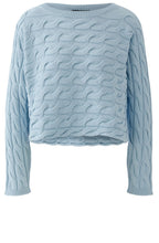 Celestial Blue Cable Knit Boxy Jumper