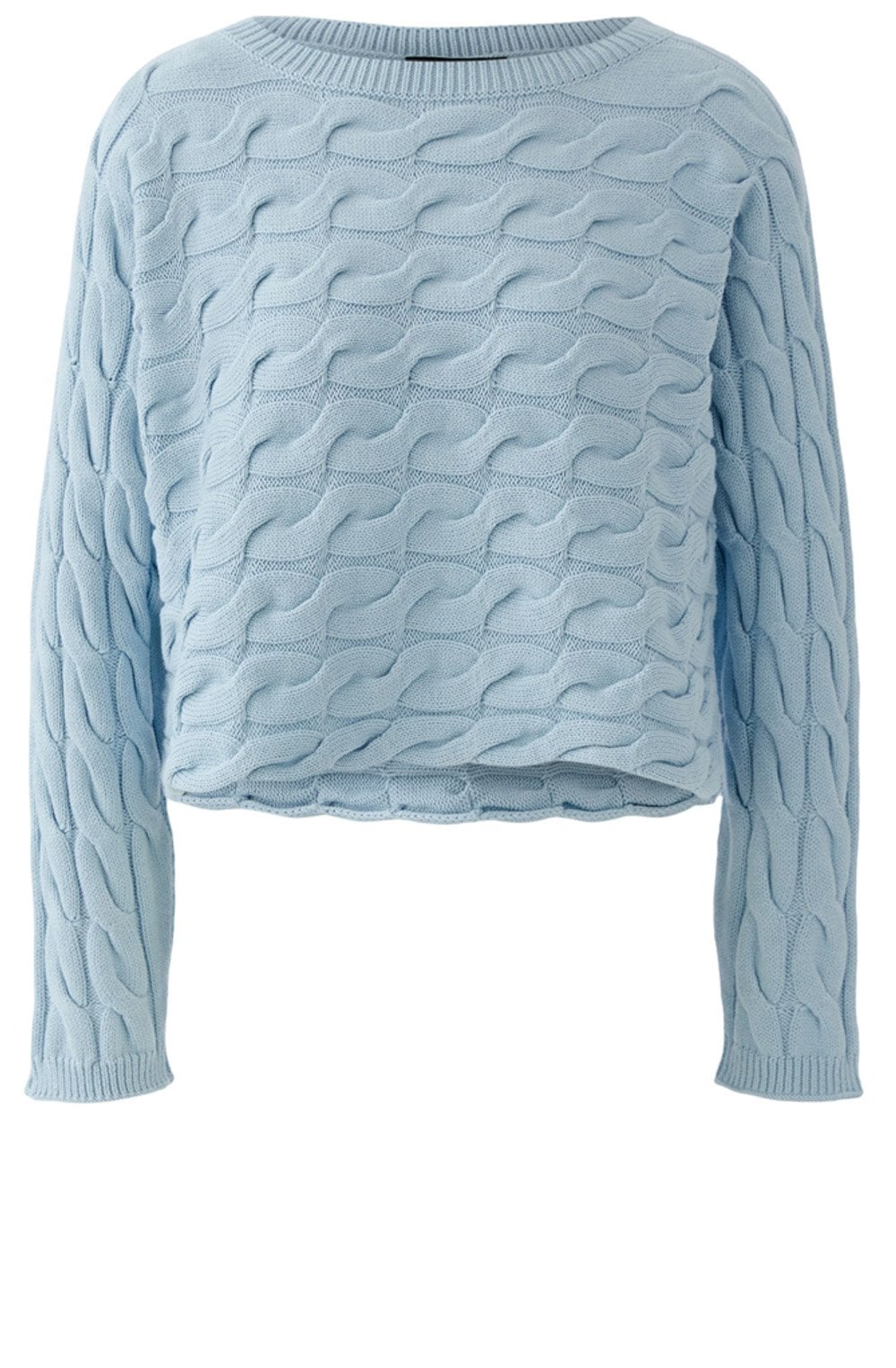 Celestial Blue Cable Knit Boxy Jumper