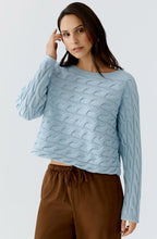 Celestial Blue Cable Knit Boxy Jumper