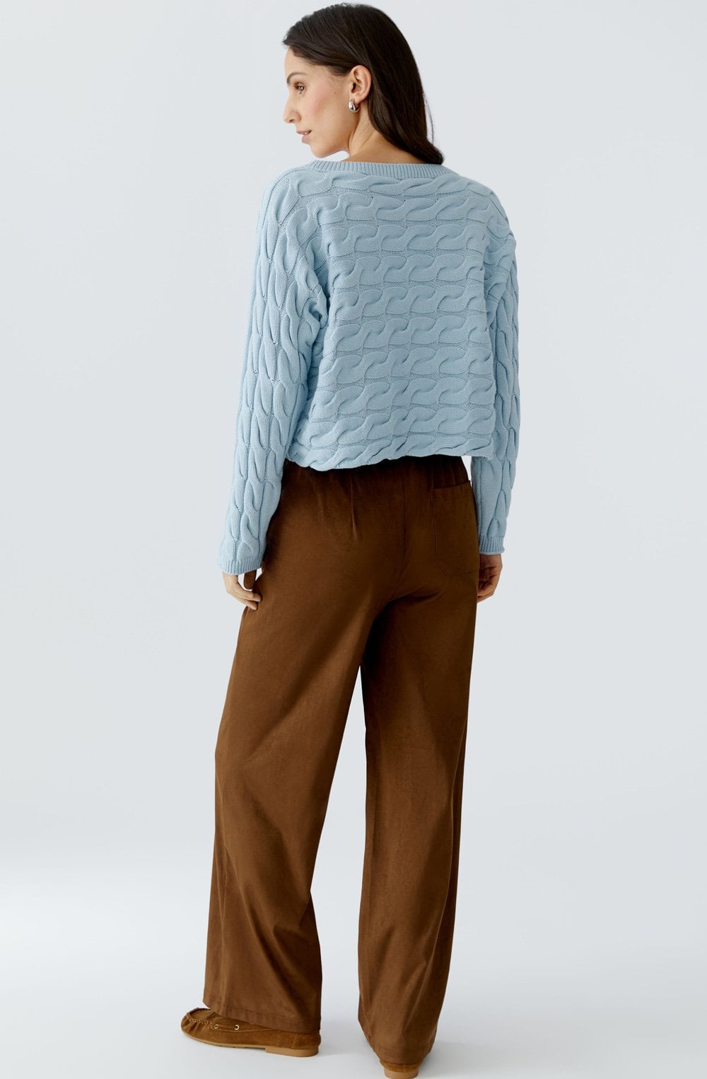 Celestial Blue Cable Knit Boxy Jumper