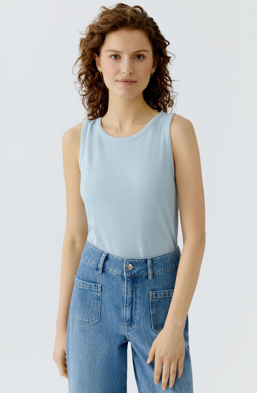 Celestial Blue Ribbed Vest