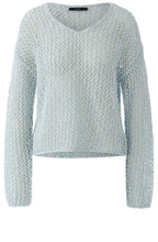 Celestial Blue Shimmering Open Weave Pullover