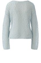 Celestial Blue Shimmering Open Weave Pullover
