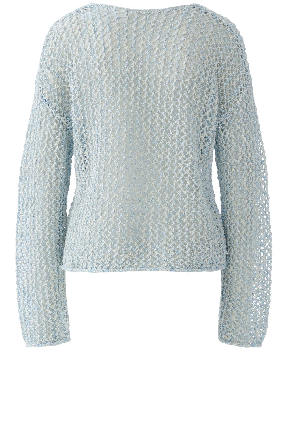 Celestial Blue Shimmering Open Weave Pullover