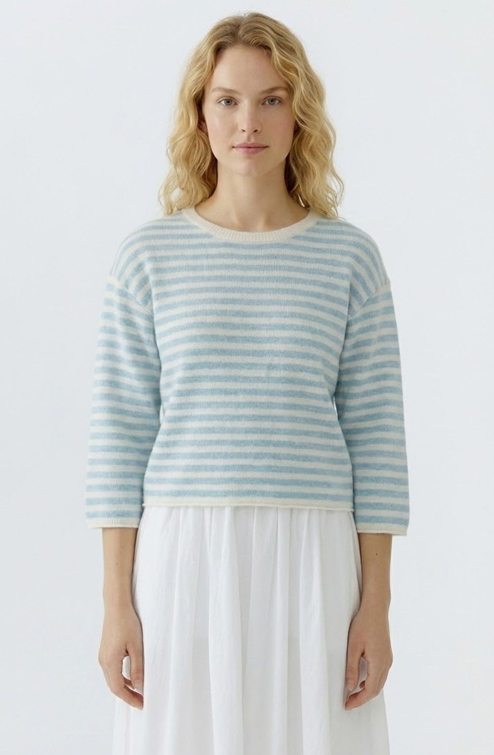 Celestial Blue Striped In Side Out Seam Jumper