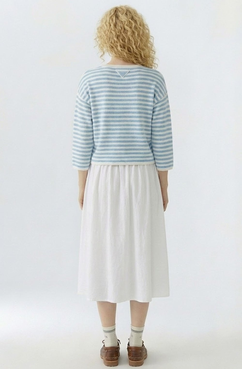 Celestial Blue Striped In Side Out Seam Jumper