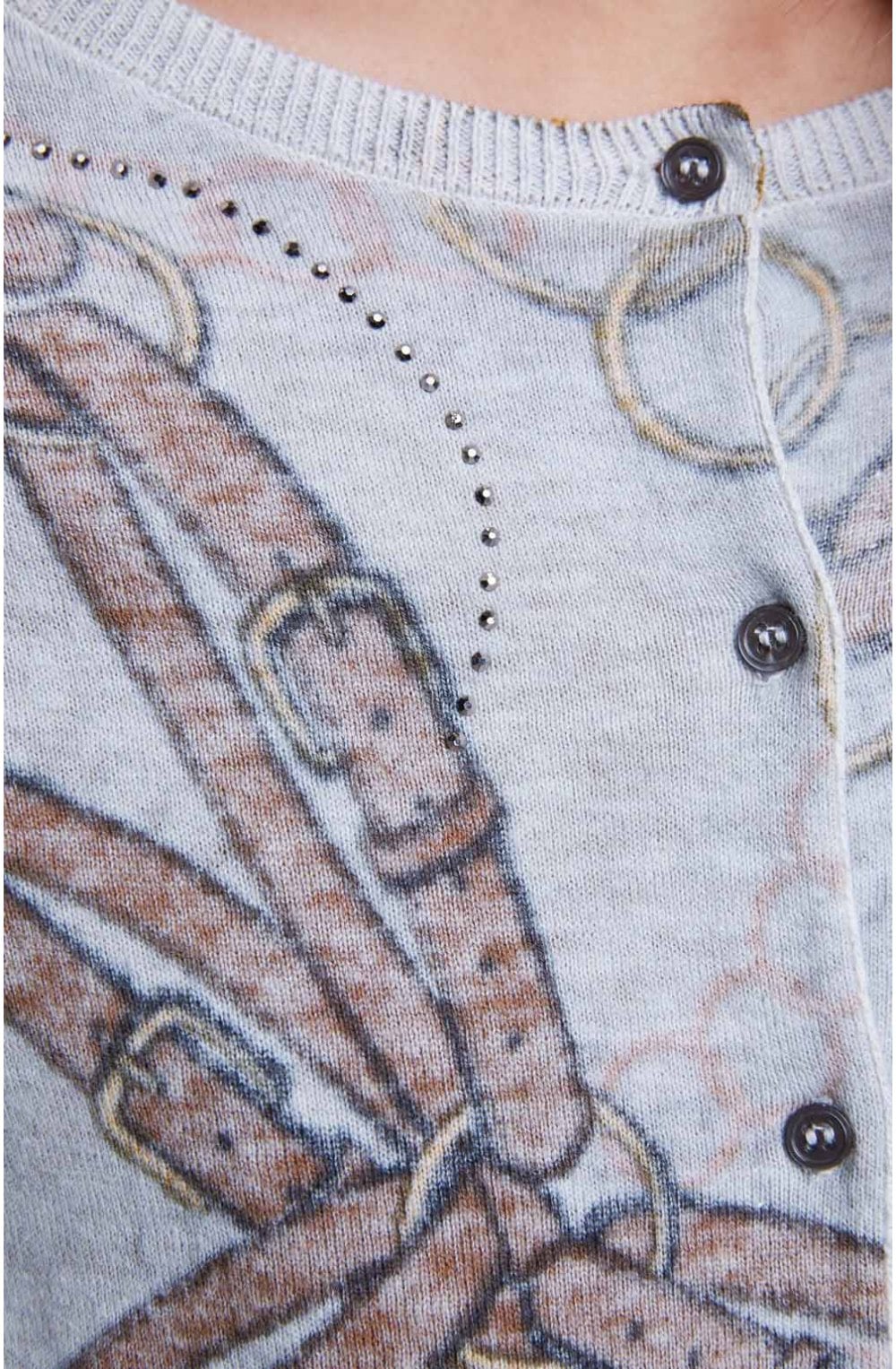 Chain Belt Design Cardigan