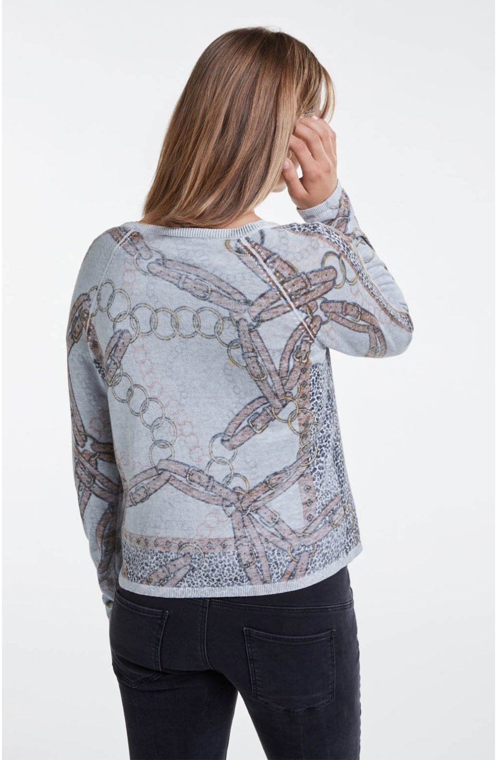Chain Belt Design Cardigan