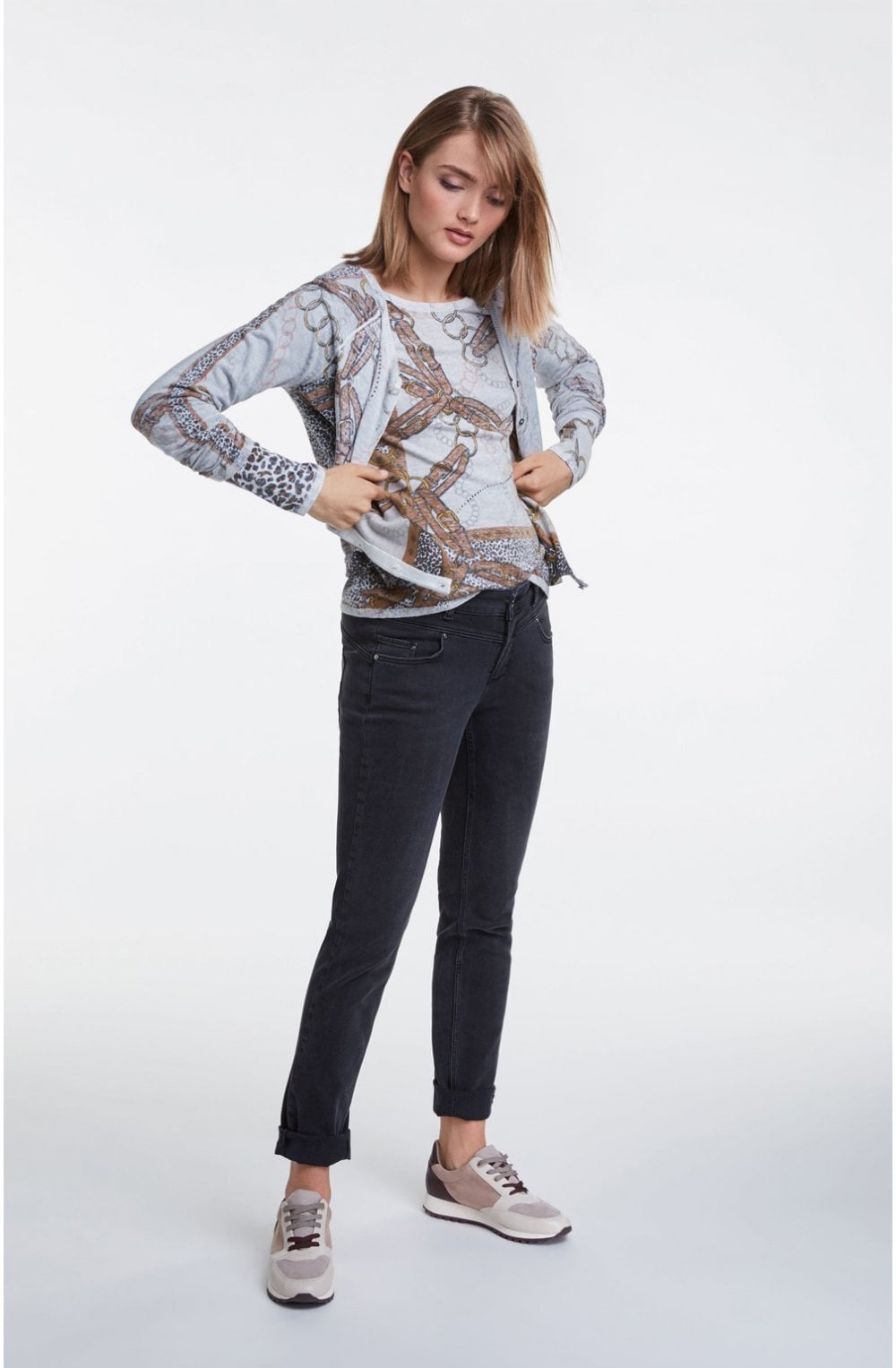 Chain Belt Design Knit Jumper
