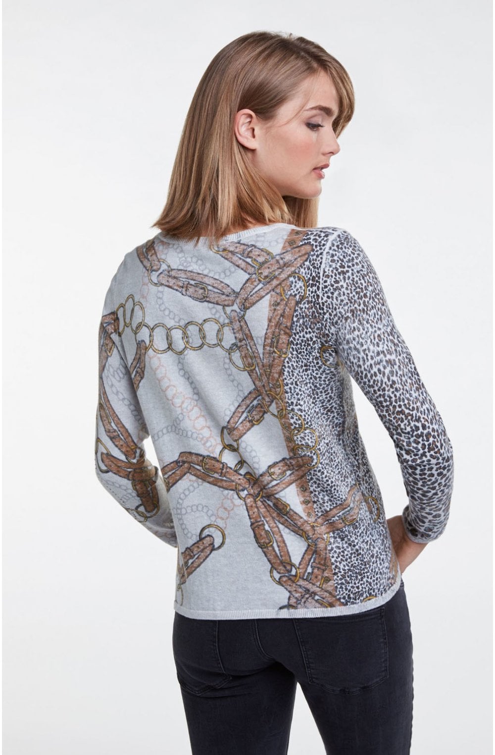 Chain Belt Design Knit Jumper