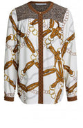 Chain Blelt Print Blouse