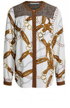 Chain Blelt Print Blouse