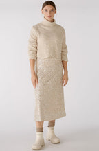Champagne and Light Silver Sequin Midi Skirt