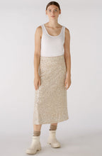 Champagne and Light Silver Sequin Midi Skirt