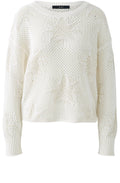 Champagne Open Weave Palm Leaf Pullover