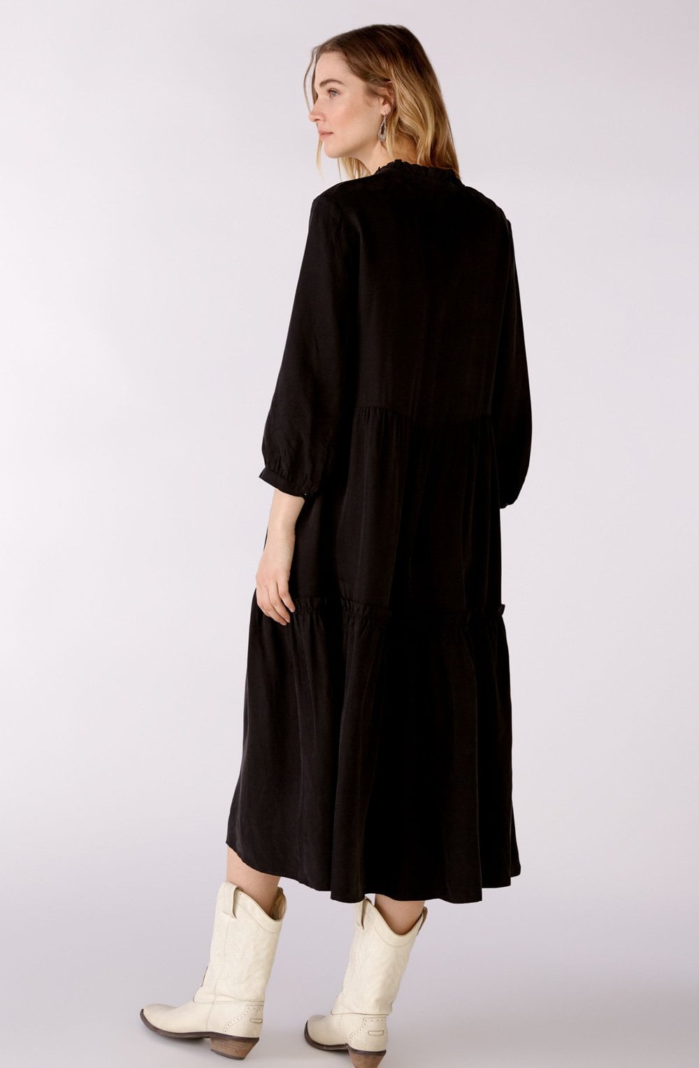 Charcoal Soft Touch Tiered Dress