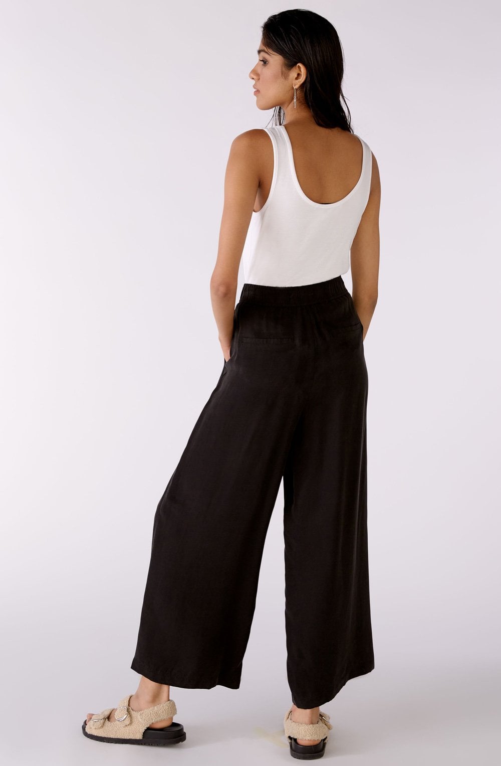 Charcoal Soft Touch Wide Leg Trousers