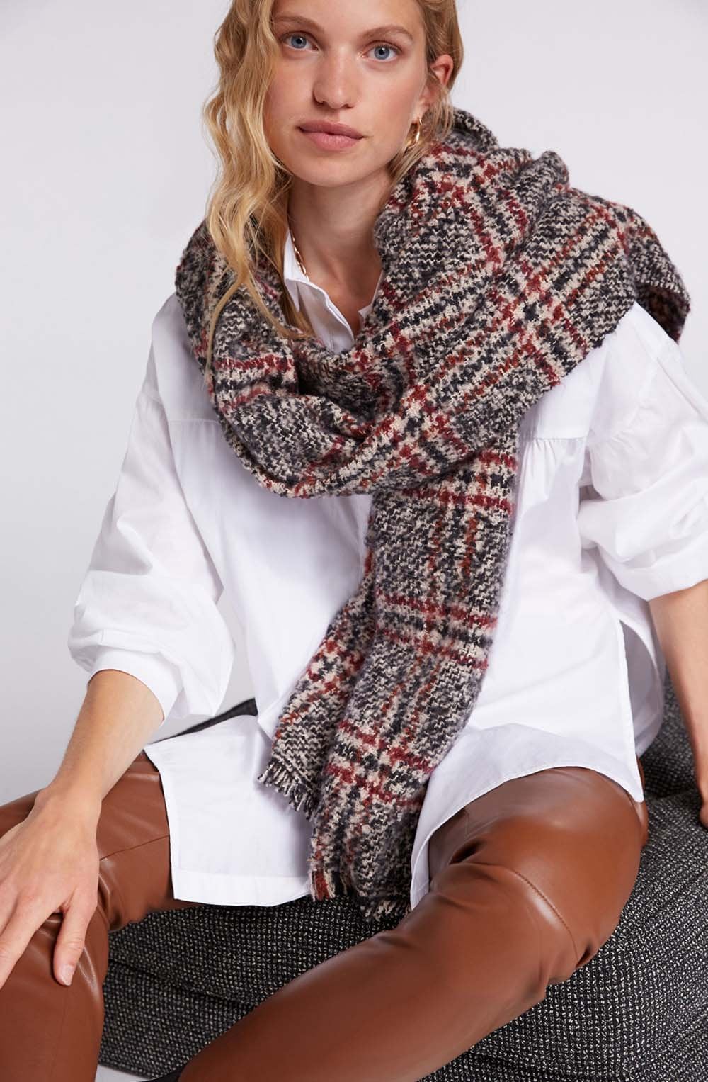 Check Knit Scarf