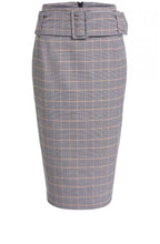 Check Pencil Skirt