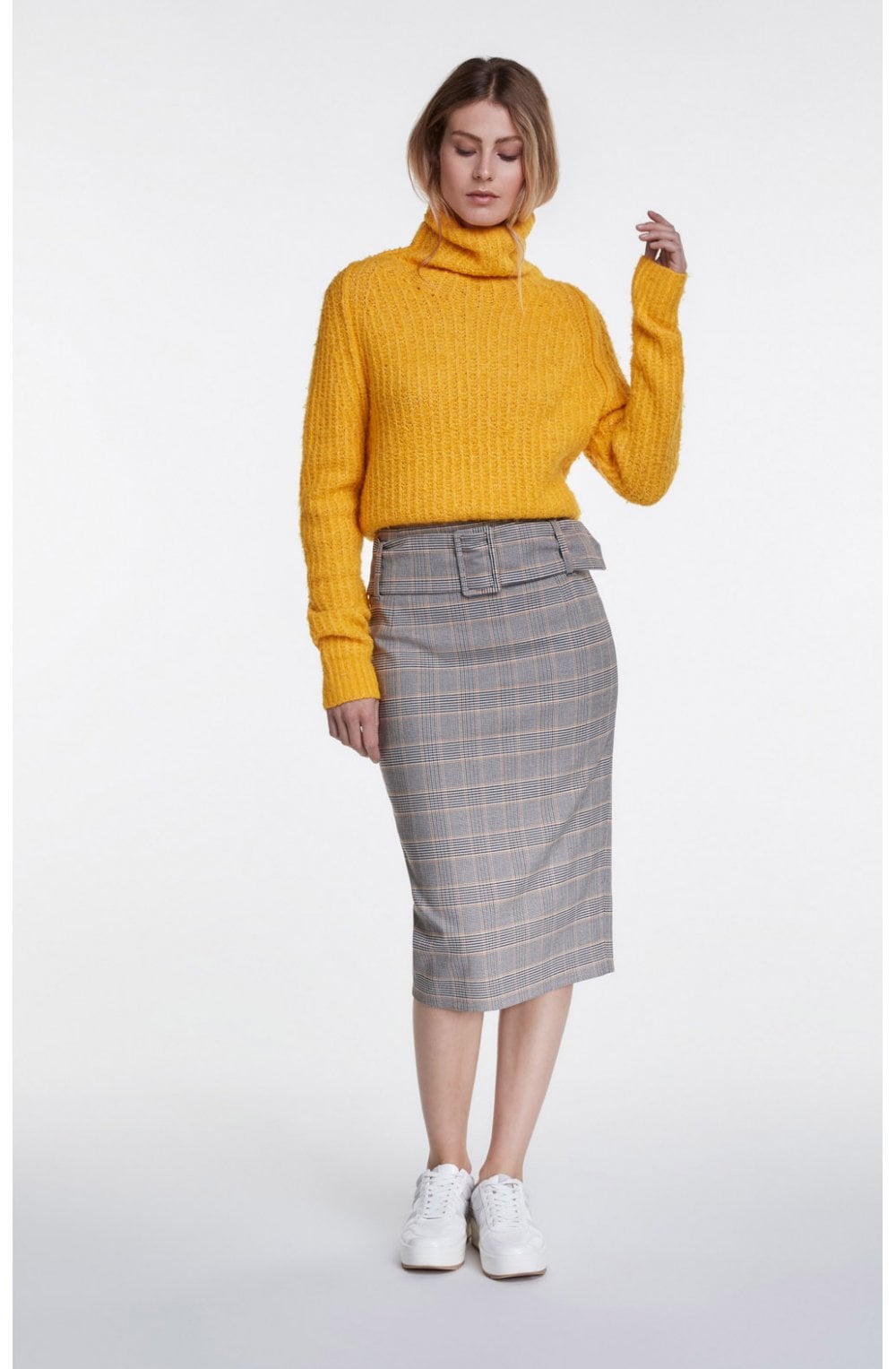 Check Pencil Skirt
