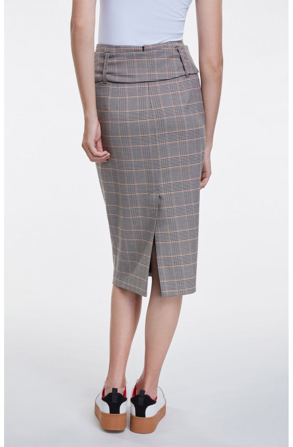 Check Pencil Skirt