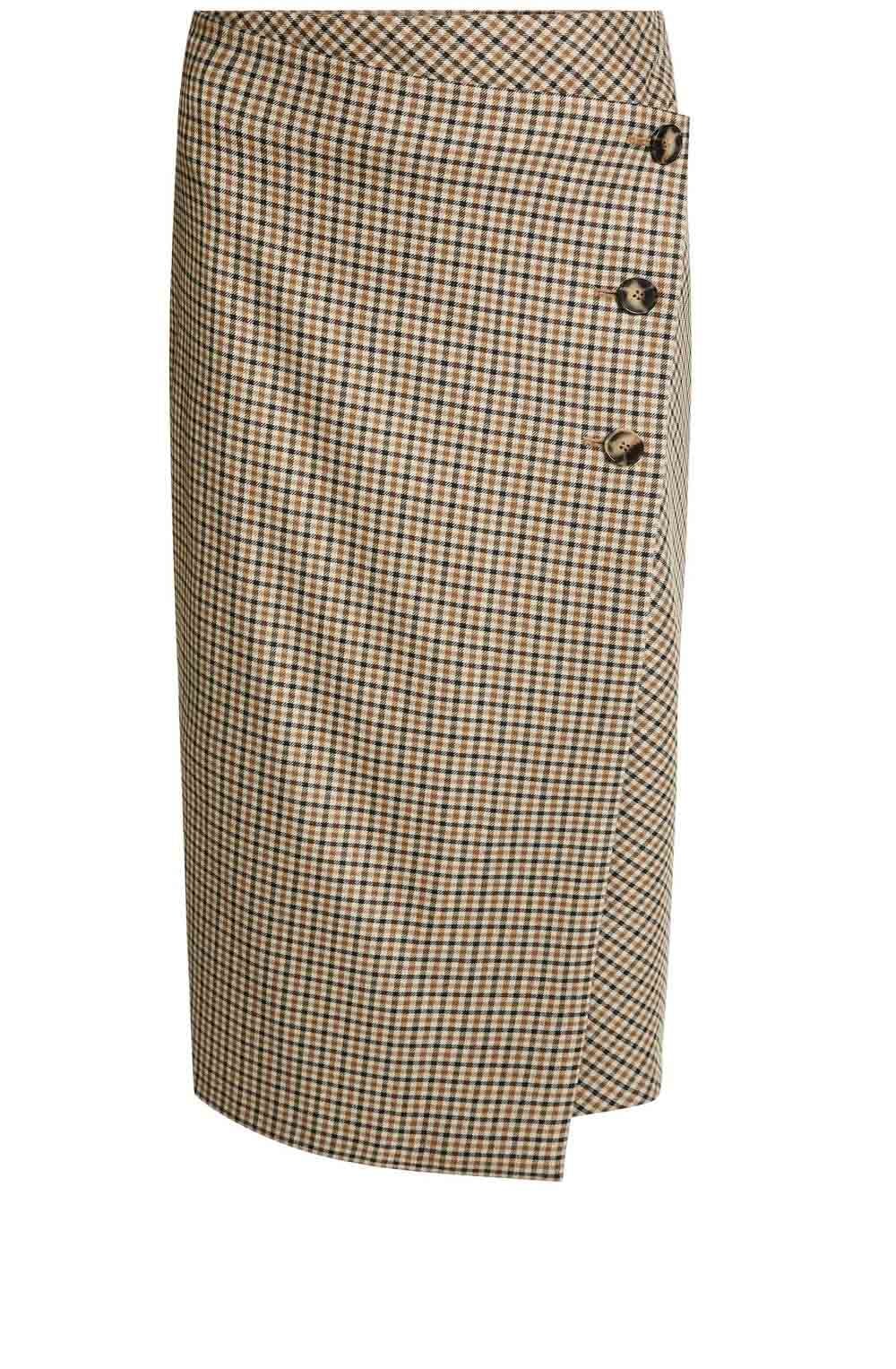 Check Print Wrap Over Skirt