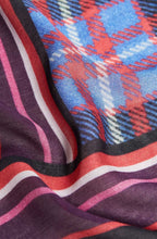 Check & Stripe Print Scarf