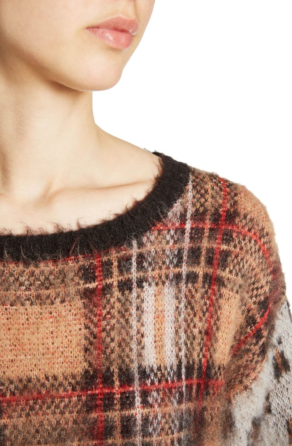 Check Textured Knit Sweater